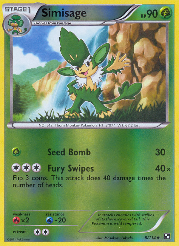 Black & White Simisage #8/114 reverse holo